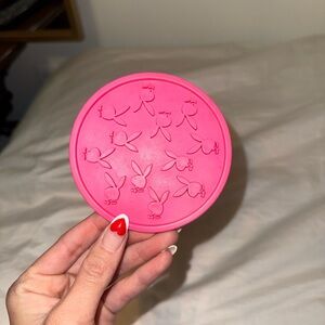 Vintage playboy bunny Pink Round Silicone coaster